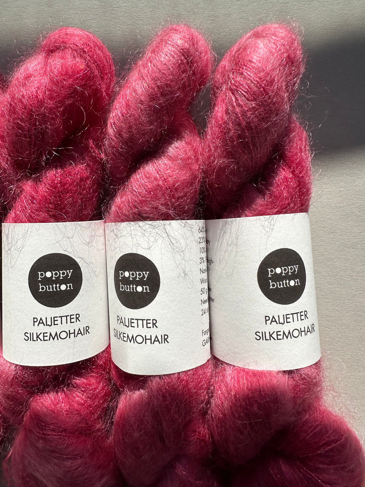Paljett-Silkemohair – Garnet