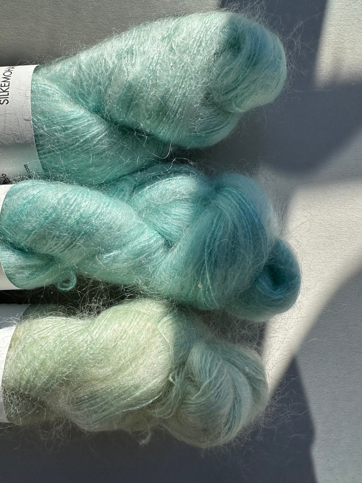 Paljett-Silkemohair – Aquamarine