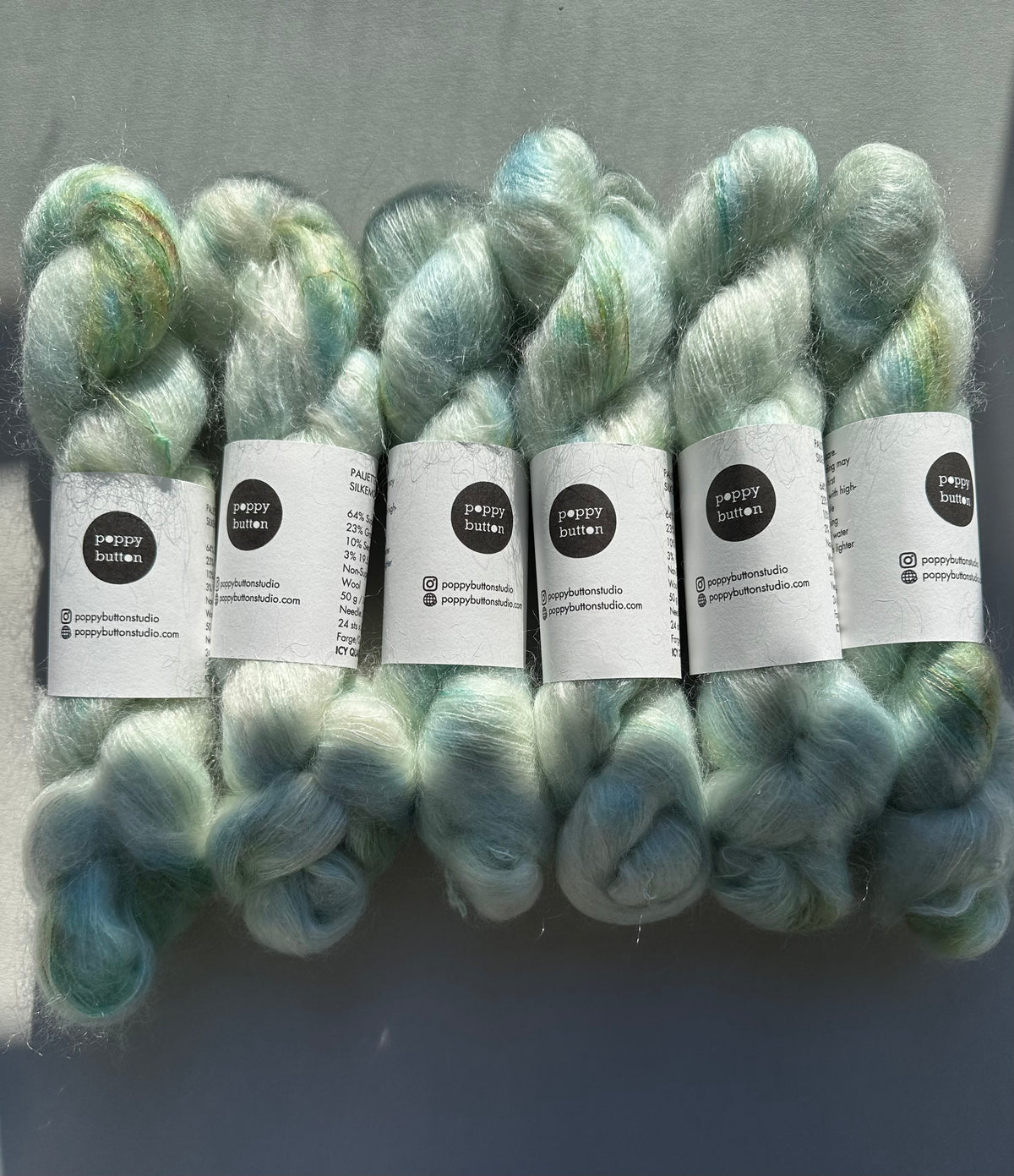 Paljett-Silkemohair – Icy Quartz