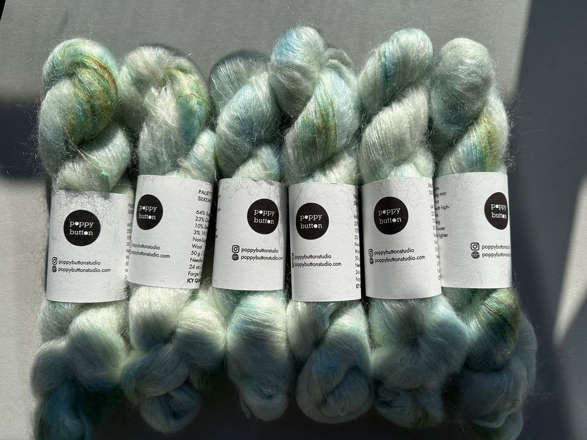 Paljett-Silkemohair – Icy Quartz