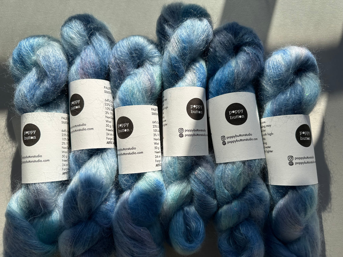 Paljett-Silkemohair – Arctic Sapphire