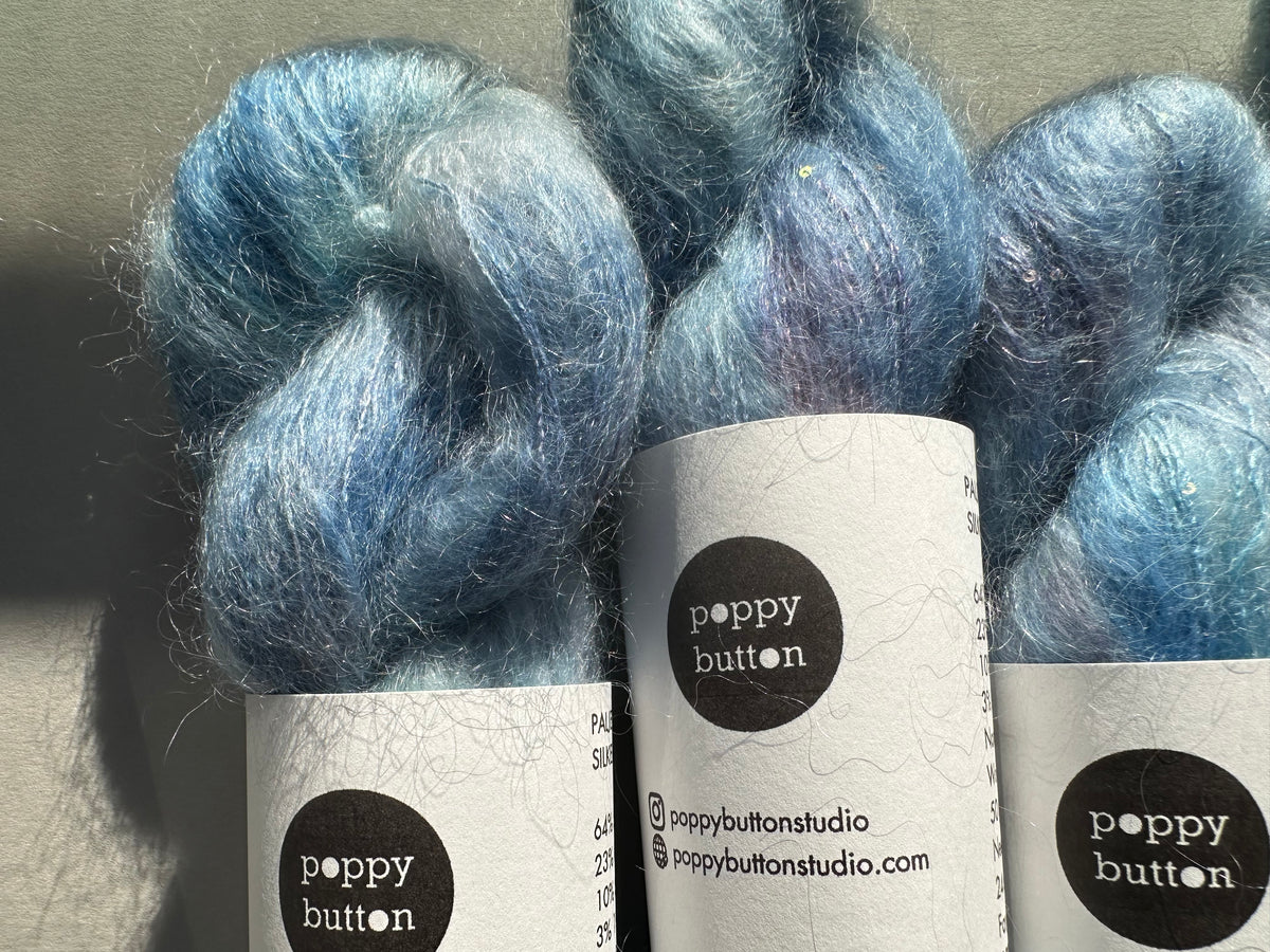 Paljett-Silkemohair – Arctic Sapphire