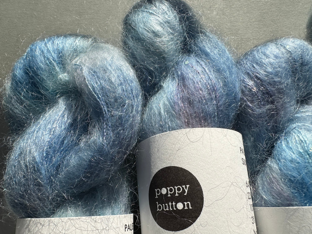 Paljett-Silkemohair – Arctic Sapphire