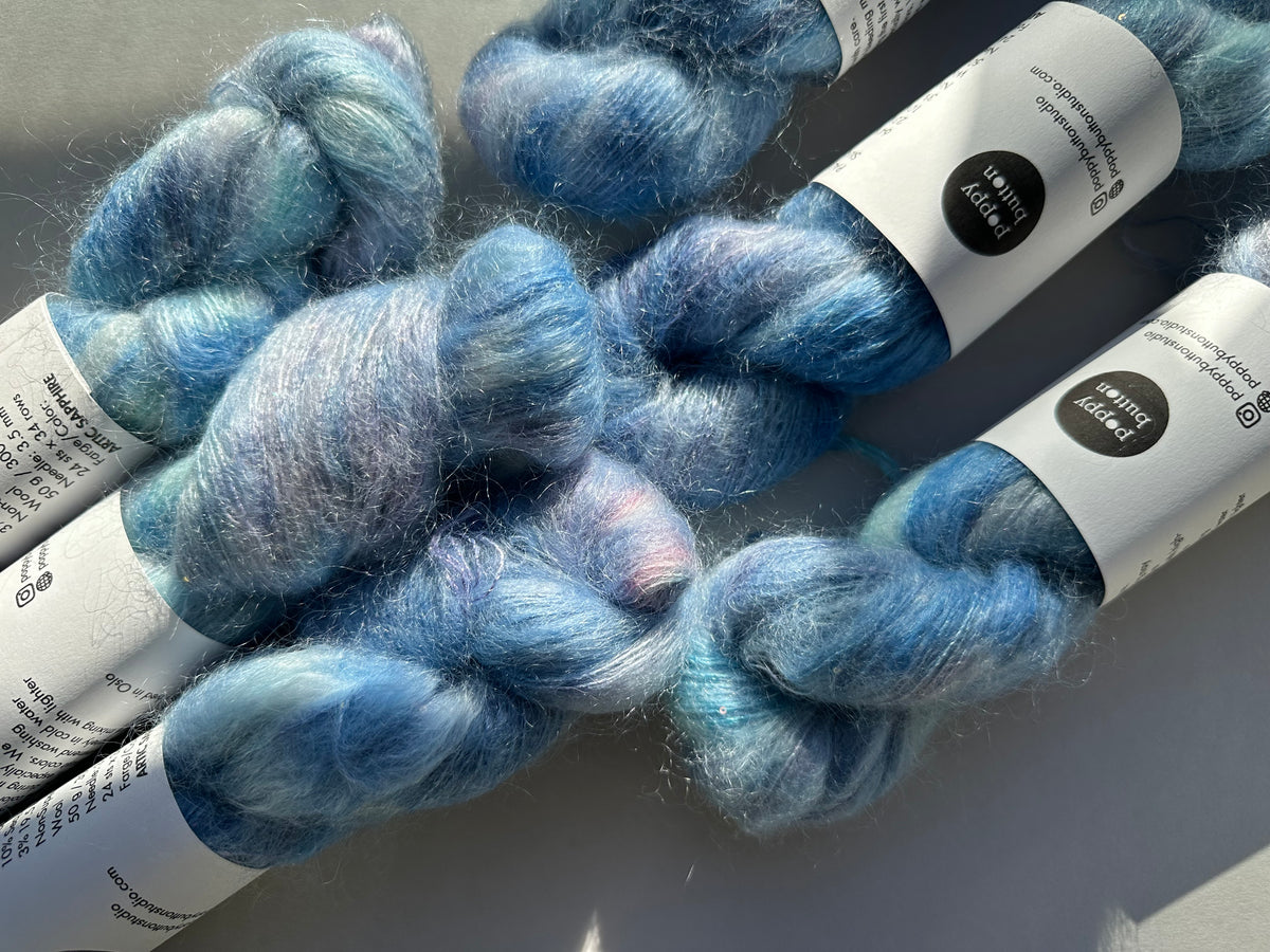 Paljett-Silkemohair – Arctic Sapphire