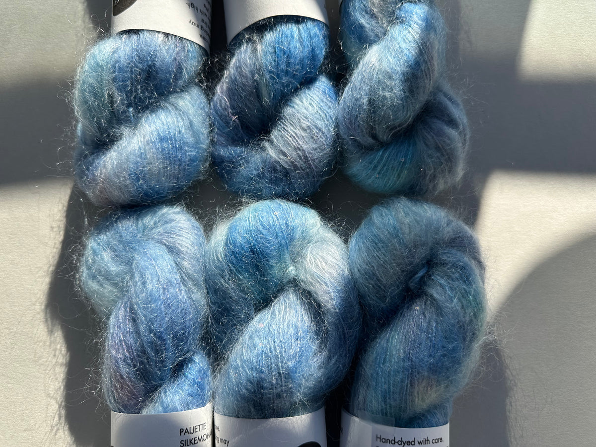 Paljett-Silkemohair – Arctic Sapphire
