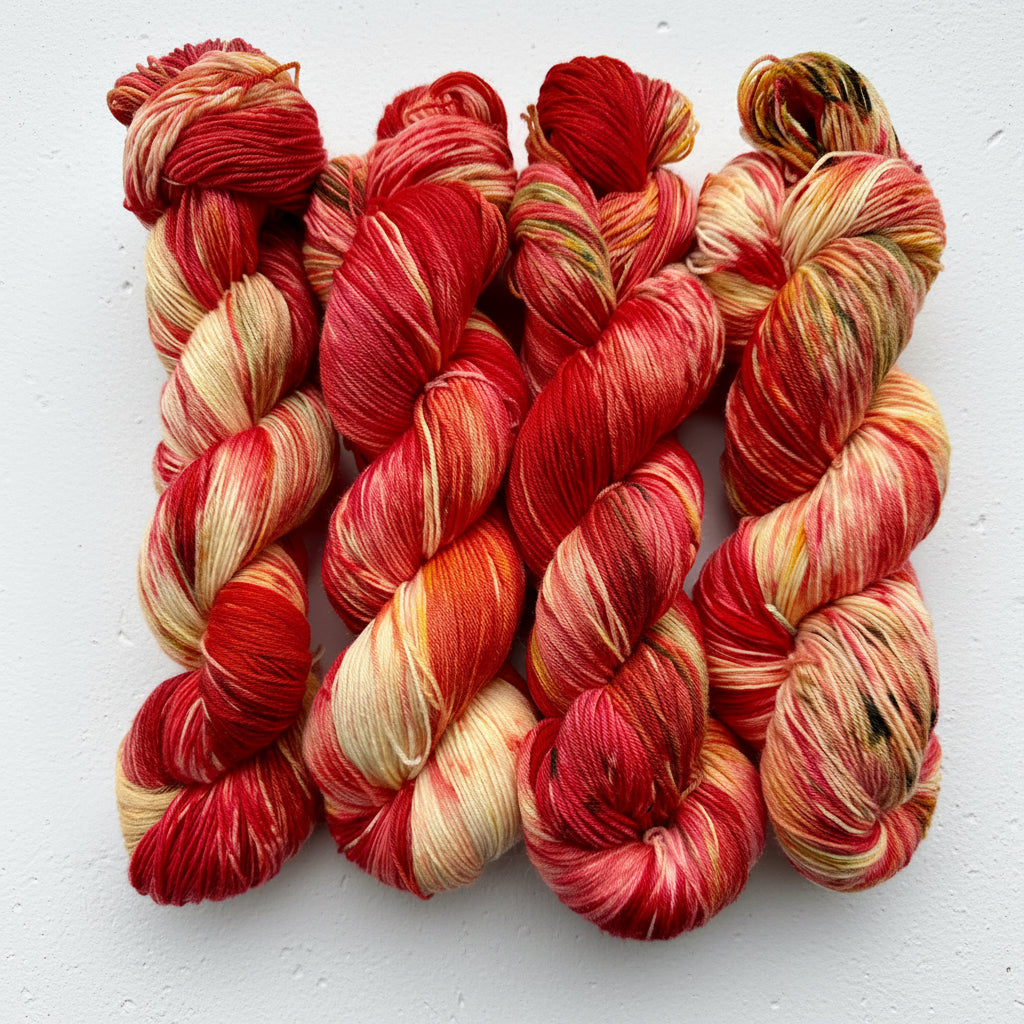 Ildkarneol Agat — Platina Sokk 4ply