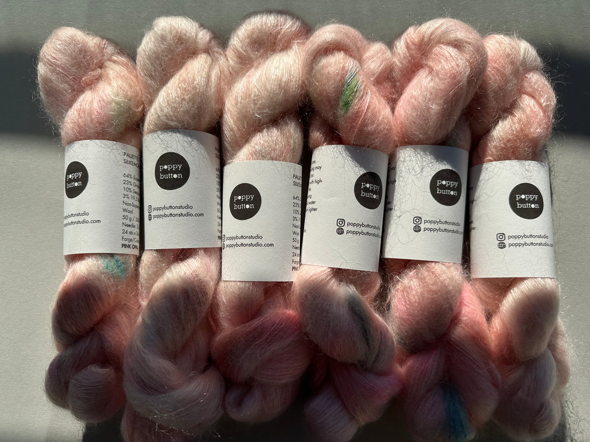 Paljett-Silkemohair – Pink Opal