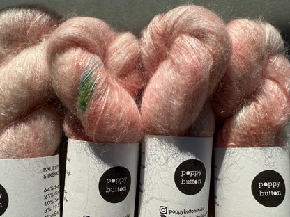 Paljett-Silkemohair – Pink Opal