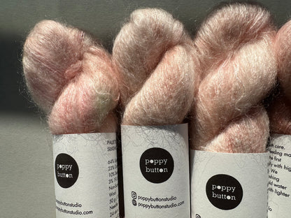 Paljett-Silkemohair – Pink Opal