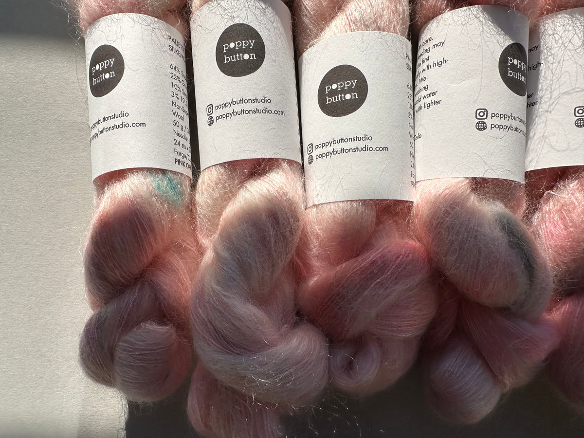Paljett-Silkemohair – Pink Opal