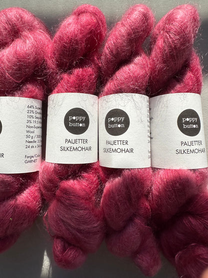 Paljett-Silkemohair – Garnet