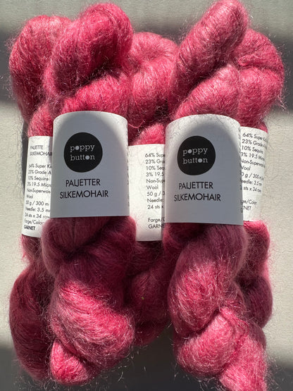 Paljett-Silkemohair – Garnet
