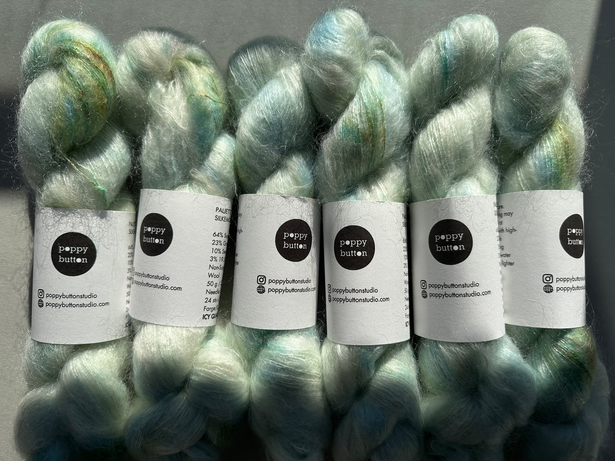 Paljett-Silkemohair – Icy Quartz