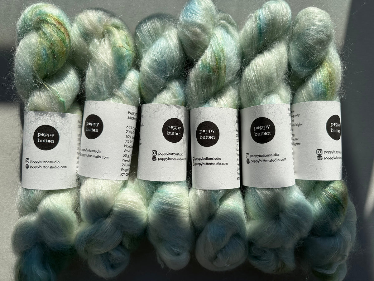 Paljett-Silkemohair – Icy Quartz