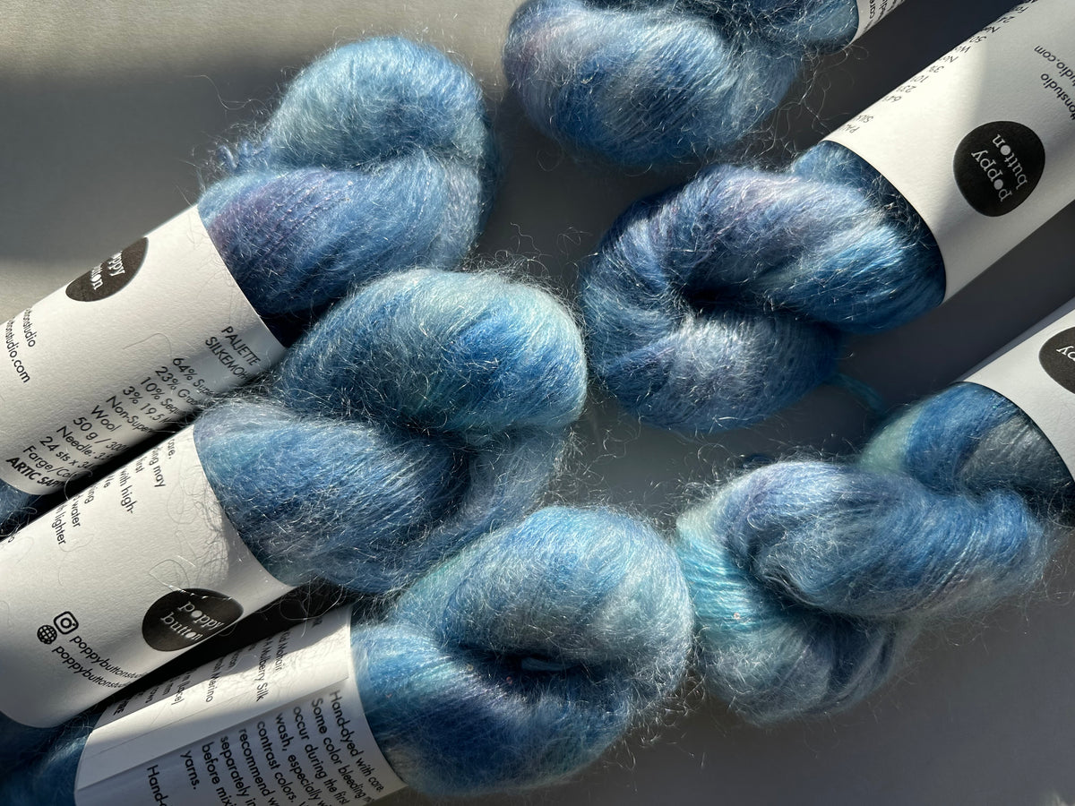Paljett-Silkemohair – Arctic Sapphire
