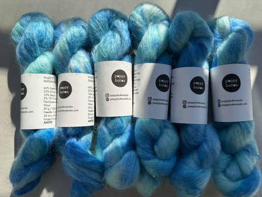 Paljett-Silkemohair – Apatite