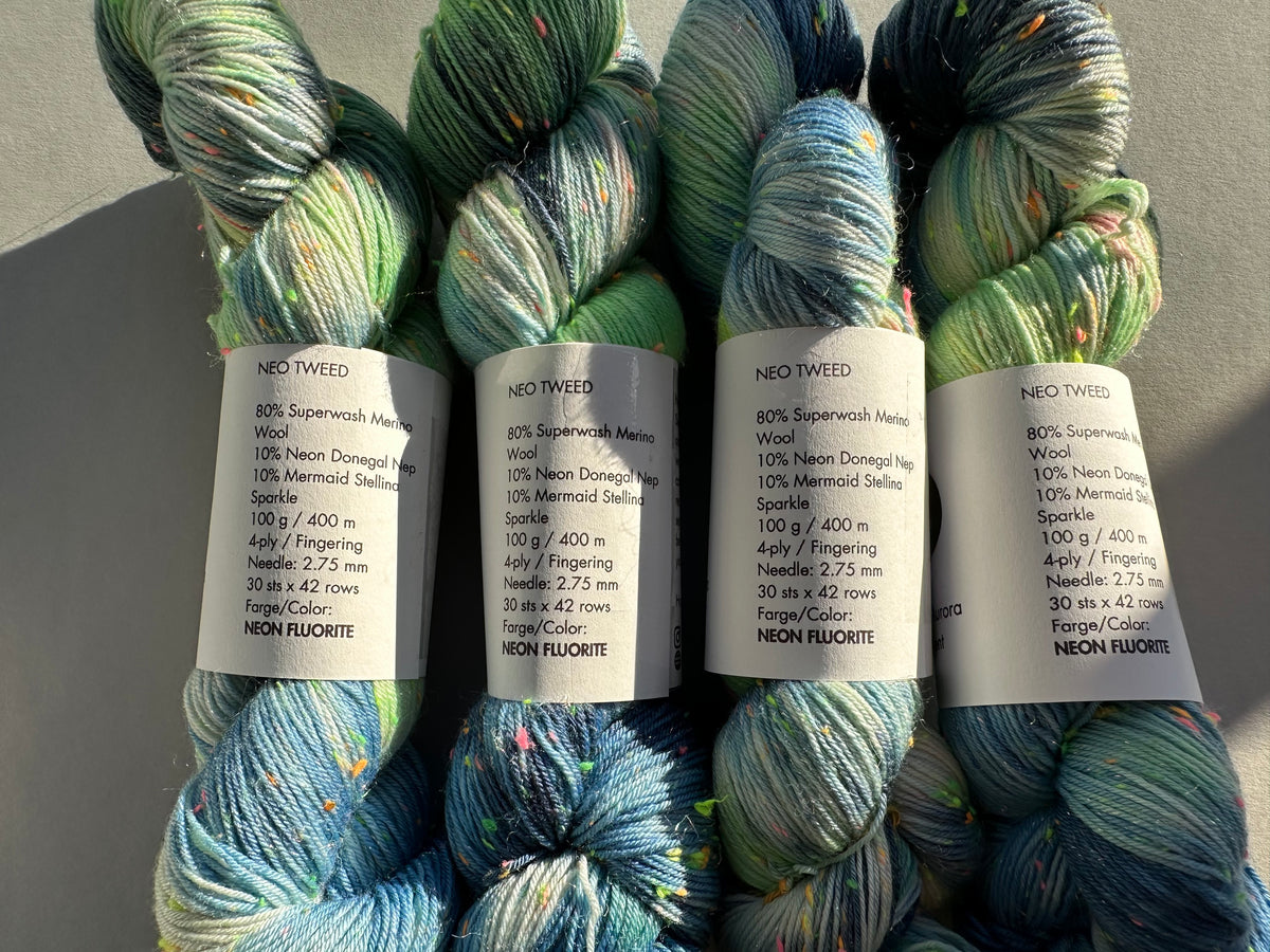 Neo Tweed 4ply – Neon Fluorite