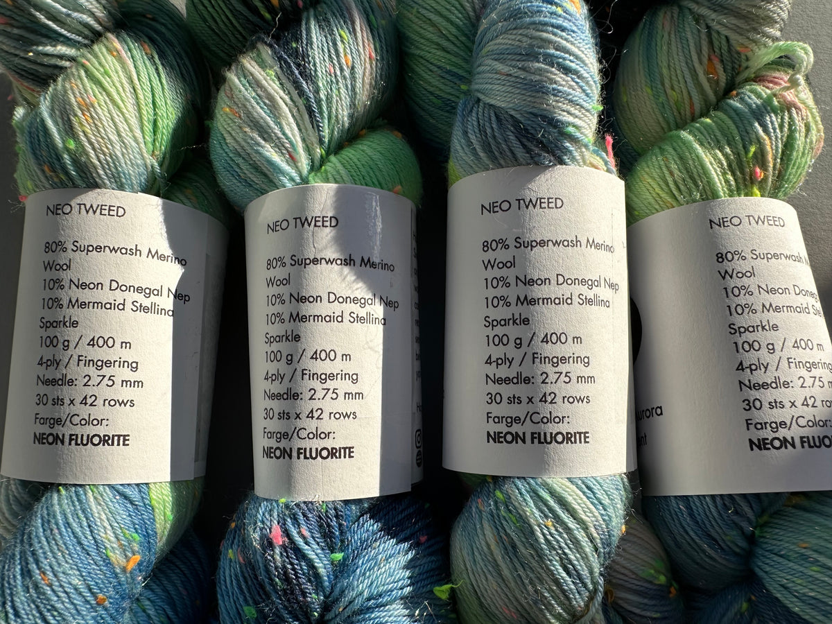 Neo Tweed 4ply – Neon Fluorite